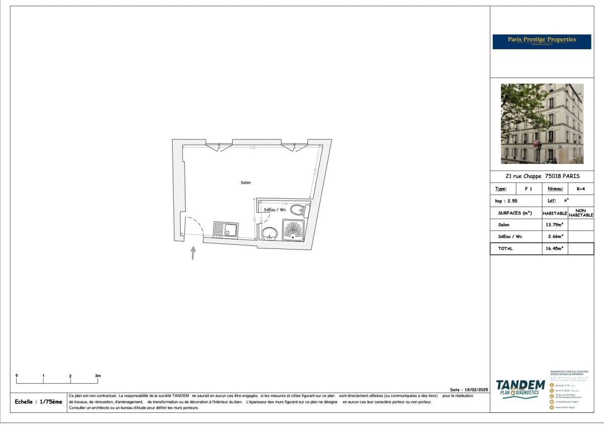 Photo 8 : Appartement - Paris - 16.45m²