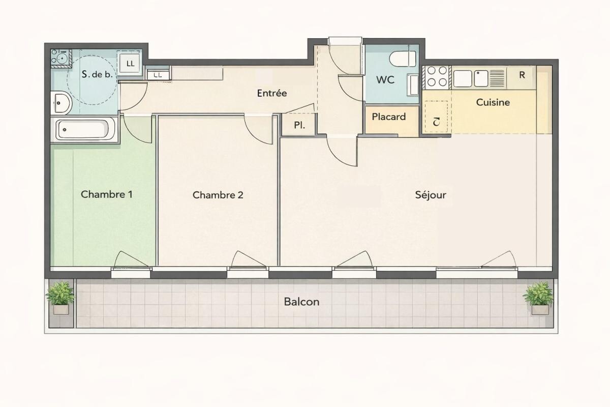 Photo 4 : Appartement T3 - 64 m²