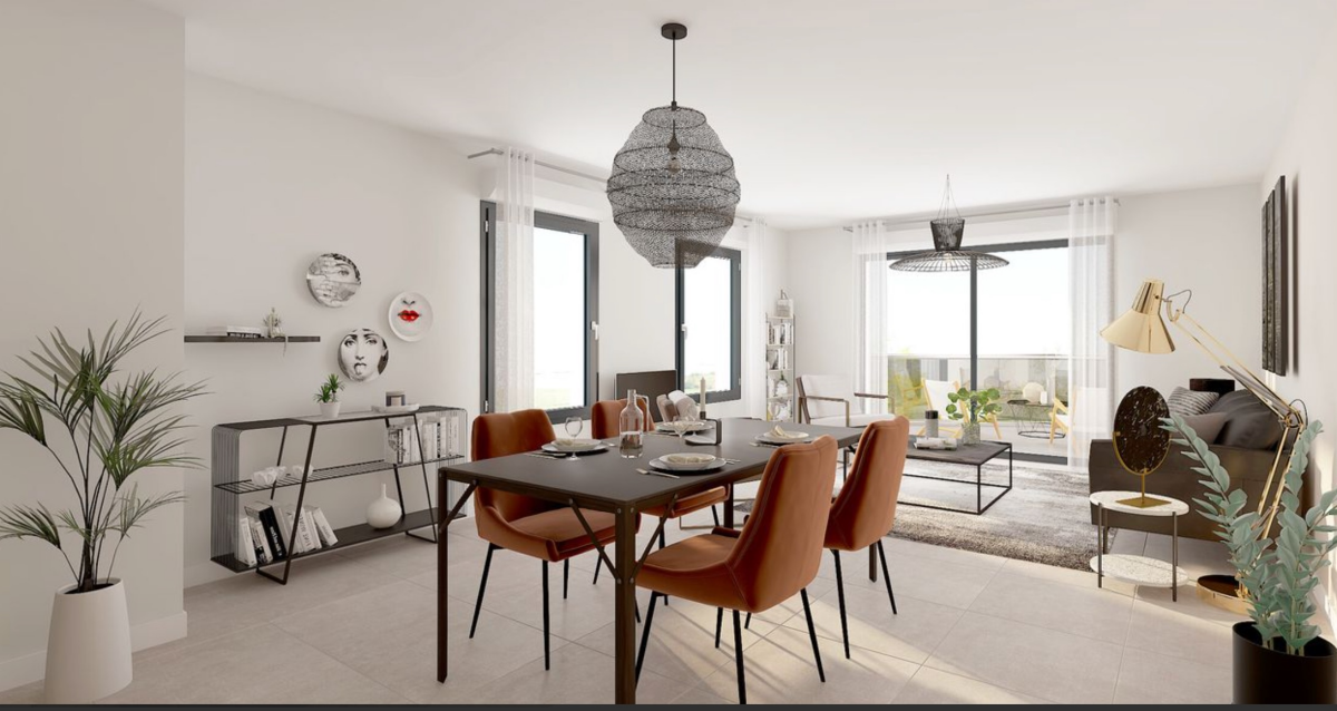 Photo 1 : T3 balcon traversant en étage  - Lyon - 63m²